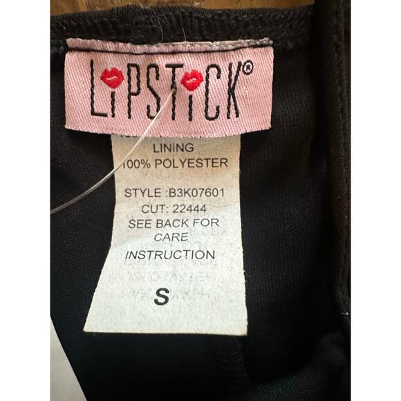 Lipstick Black Beaded Maxi Dress S Spaghetti Straps Y2K Formal Gown Whimsygoth - Picture 7 of 10